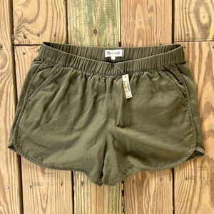 NWT Madewell Pull-On Shorts - Olive Green - Elastic Waist - Women's Size Medium